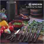 Knife Set, Brewin Kitchen Knife Set, Knives Set for Kitchen, Universal Knife Block, Utility Knife Block Set, Kitchen Essentials, New Home Essentials, Apartment Essentials,...