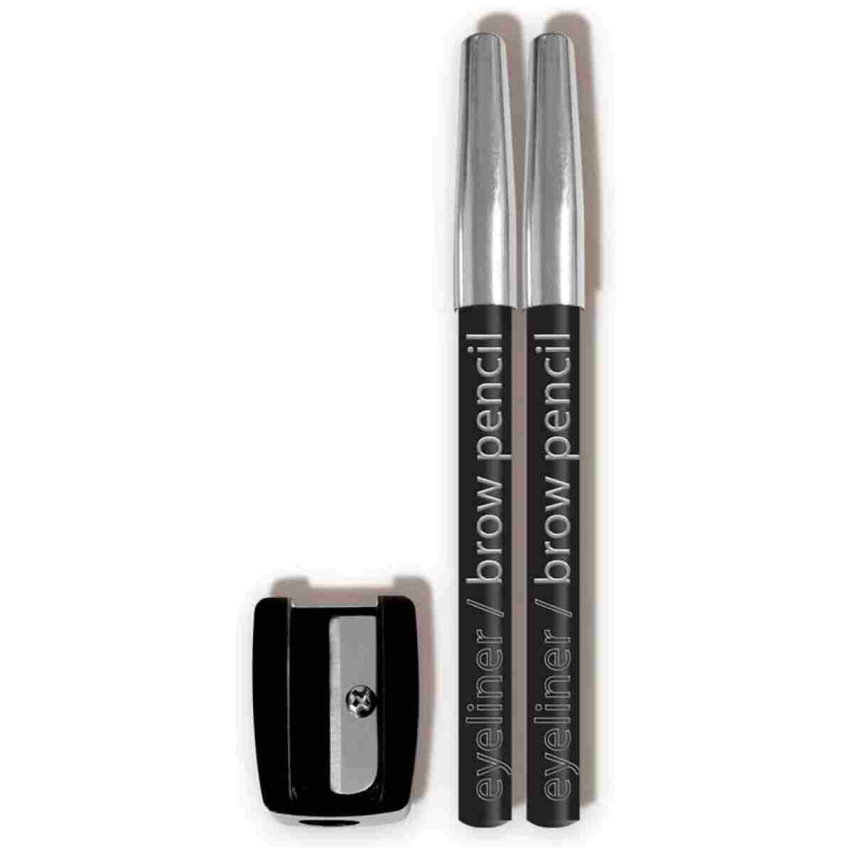 L.A. COLORS Eyeliner/Brow Pencils w/Sharpener (carded), Black CBPN222A