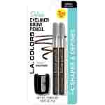 L.A. COLORS Eyeliner/Brow Pencils w/Sharpener (carded), Black CBPN222A