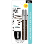 L.A. COLORS Eyeliner/Brow Pencils w/Sharpener (carded), Black CBPN222A