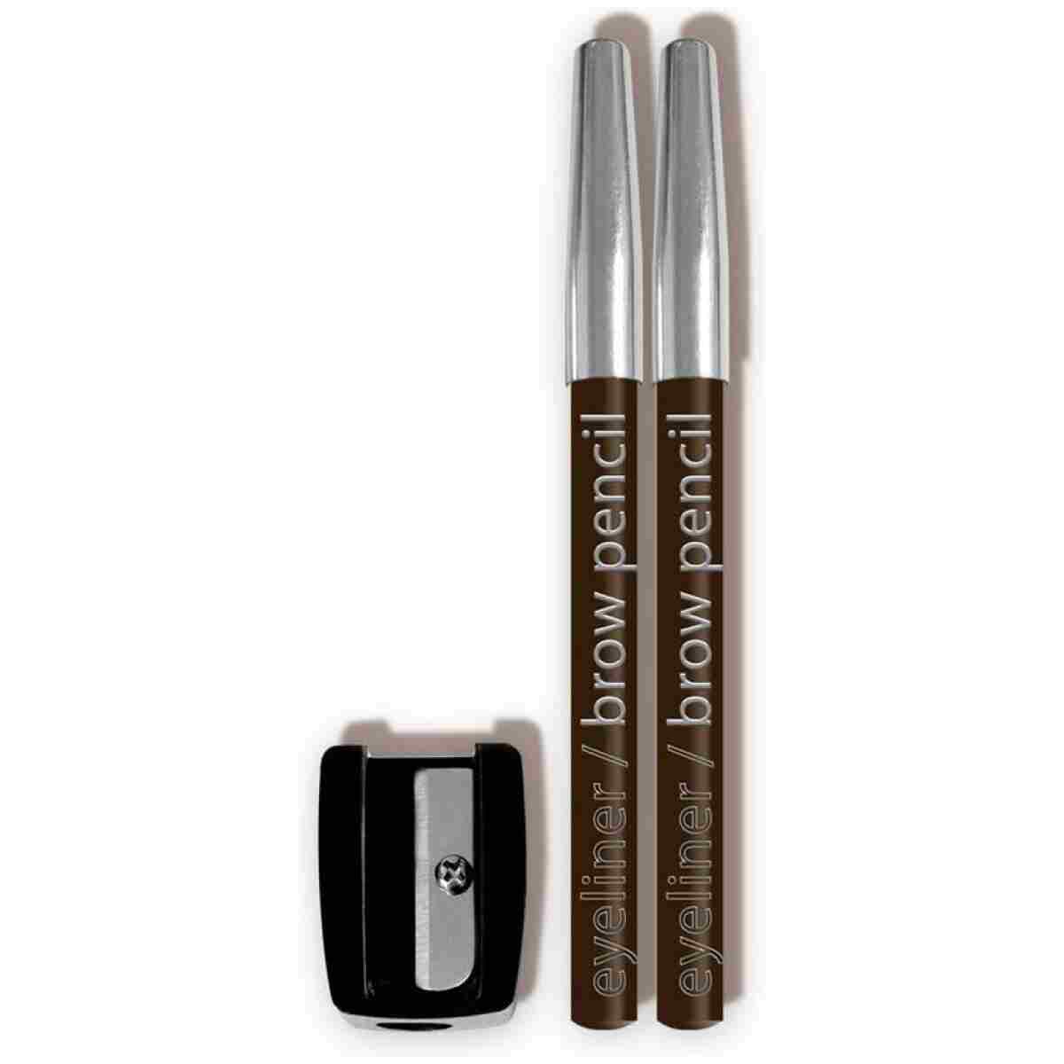 L.A. COLORS Eyeliner/Brow Pencils w/Sharpener (carded), Black CBPN222A