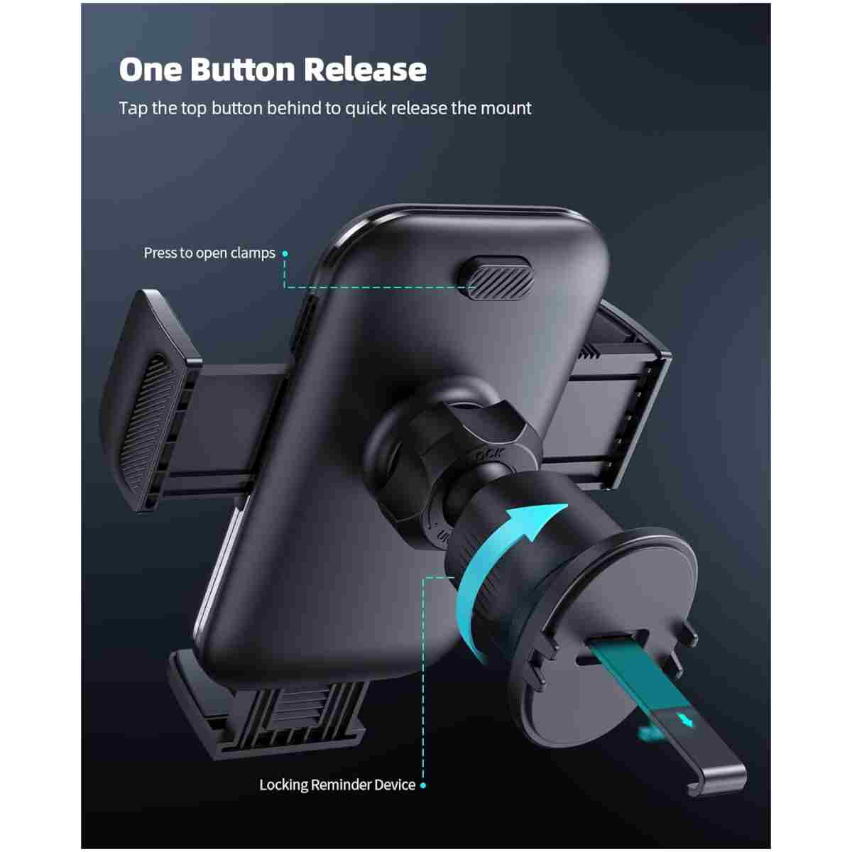 Lamicall 2025 Wider Clamp & Metal Hook Car Phone Holder Vent [Thick Cases Friendly] Phone Holders for Your Car Mount Automobile Hands Free Cradle Air Vent for iPhone 16 15 14 13...