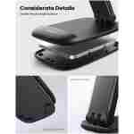 Lamicall Foldable Phone Stand for Desk - Height Adjustable Cell Phone Holder Portable Cellphone Cradle Desktop Dock Compatible with iPhone 16 15 14 13 Pro Max Mini, 12 11 XR X 8...