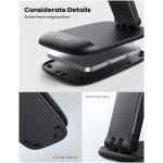 Lamicall Foldable Phone Stand for Desk - Height Adjustable Cell Phone Holder Portable Cellphone Cradle Desktop Dock Compatible with iPhone 16 15 14 13 Pro Max Mini, 12 11 XR X 8...