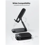 Lamicall Foldable Phone Stand for Desk - Height Adjustable Cell Phone Holder Portable Cellphone Cradle Desktop Dock Compatible with iPhone 16 15 14 13 Pro Max Mini, 12 11 XR X 8...