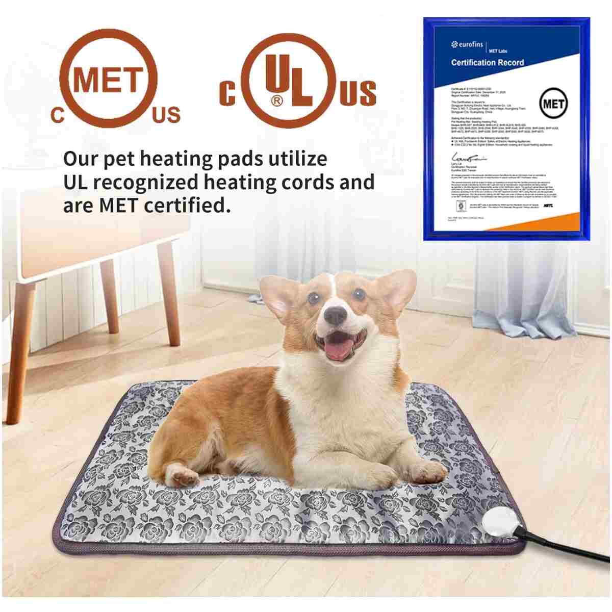 Large Dog Heating Pad 34x21in Waterproof Pet Heating Pad for Smart Thermostat Switch, Whelping Supplies Heated Dog Bed,Adding Wire Rope Wires Puppy Heating Pad Mat-Whelping Box...