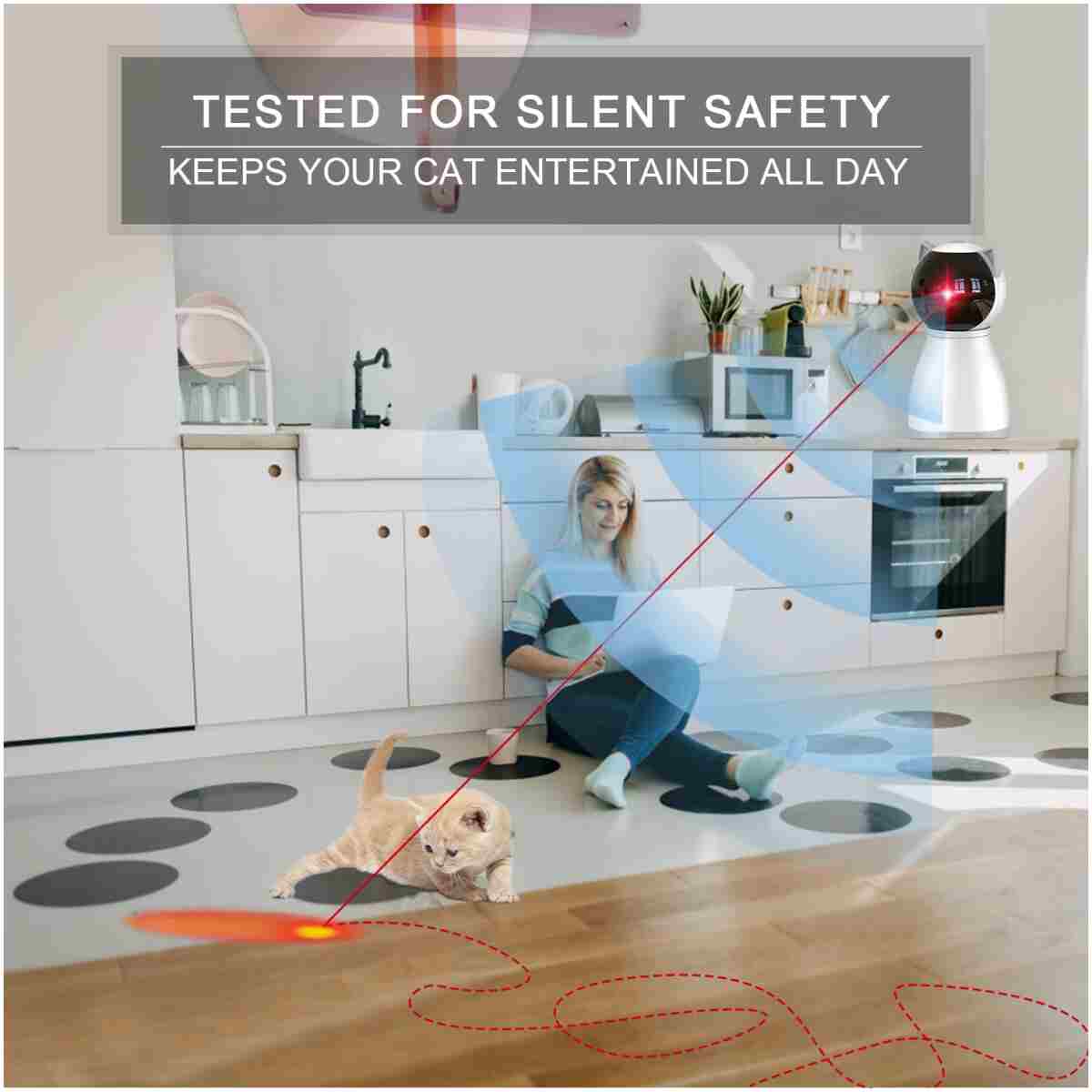 Laser Cat Toys for Indoor Cats,The 4th Generation Real Random Trajectory Motion Activated Rechargeable Automatic Cat Laser Toy,Interactive Cat Toys for Bored Indoor Adult...