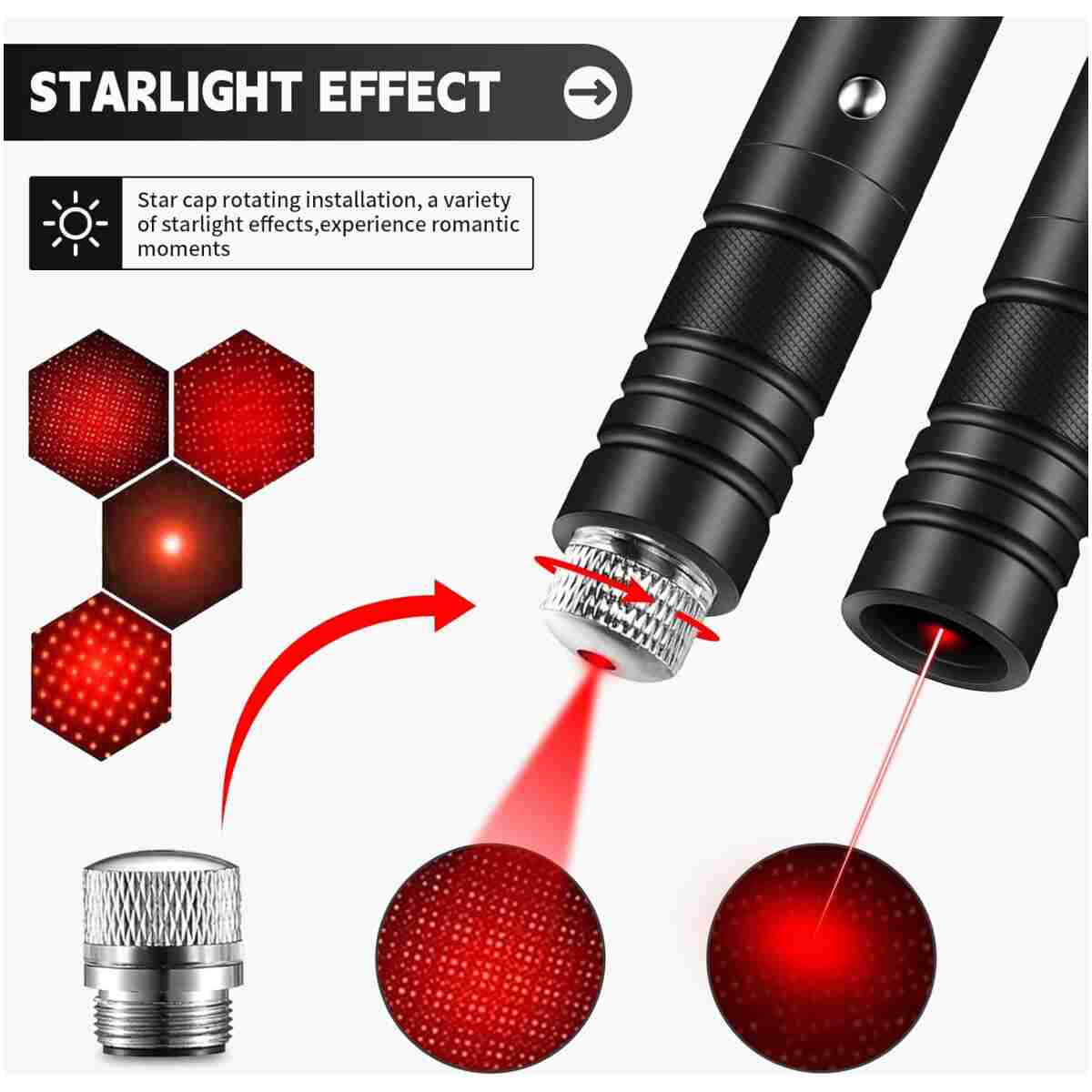 Laser Pointer High Power, Green Laser Pointer Indicator Light, Long Range Lazer Pointer for Hiking, USB Charge