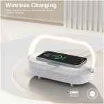 LED Bedside Lamp, Touch Lamps for Bedroom Nightstand, 4 in 1 Bedside Table Lamp with Wireless Charger, Portable Bluetooth Speaker, Phone Holder, Dimmable Charging Birthday Gifts...