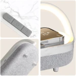 LED Bedside Lamp, Touch Lamps for Bedroom Nightstand, 4 in 1 Bedside Table Lamp with Wireless Charger, Portable Bluetooth Speaker, Phone Holder, Dimmable Charging Birthday Gifts...