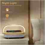 LED Bedside Lamp, Touch Lamps for Bedroom Nightstand, 4 in 1 Bedside Table Lamp with Wireless Charger, Portable Bluetooth Speaker, Phone Holder, Dimmable Charging Birthday Gifts...