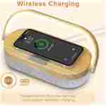 LED Bedside Lamp, Touch Lamps for Bedroom Nightstand, 4 in 1 Bedside Table Lamp with Wireless Charger, Portable Bluetooth Speaker, Phone Holder, Dimmable Charging Birthday Gifts...
