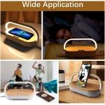 LED Bedside Lamp, Touch Lamps for Bedroom Nightstand, 4 in 1 Bedside Table Lamp with Wireless Charger, Portable Bluetooth Speaker, Phone Holder, Dimmable Charging Birthday Gifts...