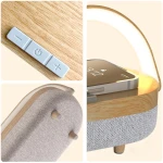 LED Bedside Lamp, Touch Lamps for Bedroom Nightstand, 4 in 1 Bedside Table Lamp with Wireless Charger, Portable Bluetooth Speaker, Phone Holder, Dimmable Charging Birthday Gifts...