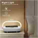 LED Bedside Lamp, Touch Lamps for Bedroom Nightstand, 4 in 1 Bedside Table Lamp with Wireless Charger, Portable Bluetooth Speaker, Phone Holder, Dimmable Charging Birthday Gifts...