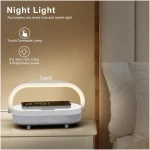 LED Bedside Lamp, Touch Lamps for Bedroom Nightstand, 4 in 1 Bedside Table Lamp with Wireless Charger, Portable Bluetooth Speaker, Phone Holder, Dimmable Charging Birthday Gifts...