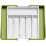 Lifewit Silverware Drawer Organizer, Expandable Utensil Tray for Kitchen, BPA Free Flatware and Cutlery Holder, Adjustable Plastic Storage for Spoons Forks Knives, Large, Dark Gray
