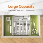 Lifewit Silverware Drawer Organizer, Expandable Utensil Tray for Kitchen, BPA Free Flatware and Cutlery Holder, Adjustable Plastic Storage for Spoons Forks Knives, Large,...