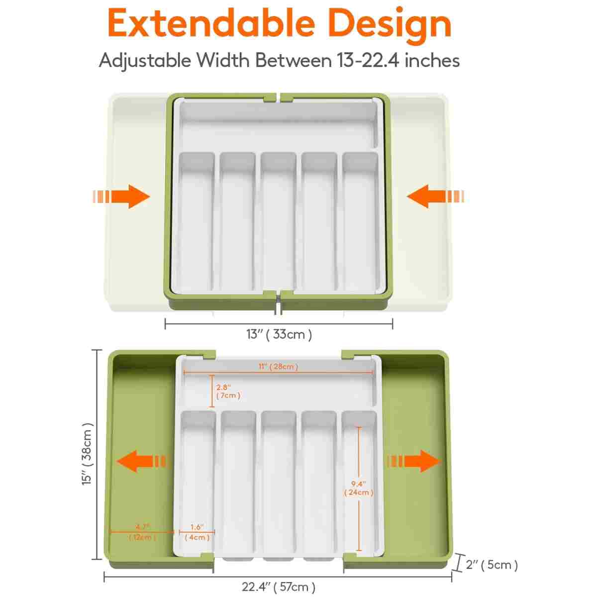 Lifewit Silverware Drawer Organizer, Expandable Utensil Tray for Kitchen, BPA Free Flatware and Cutlery Holder, Adjustable Plastic Storage for Spoons Forks Knives, Large,...