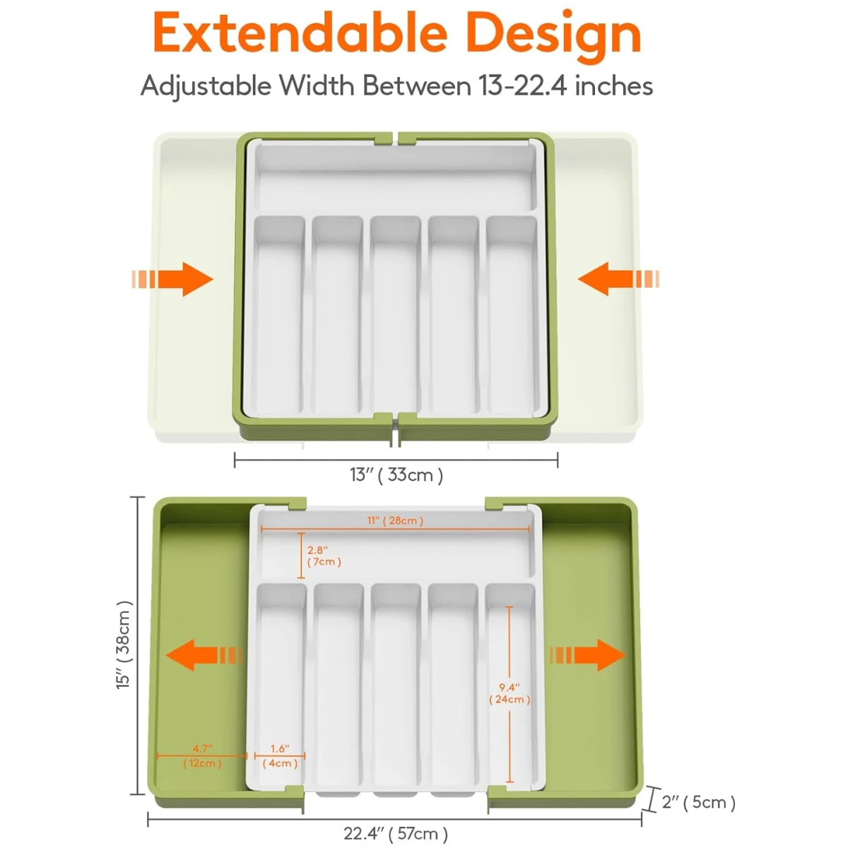 Lifewit Silverware Drawer Organizer, Expandable Utensil Tray for Kitchen, BPA Free Flatware and Cutlery Holder, Adjustable Plastic Storage for Spoons Forks Knives, Large,...