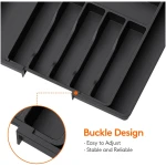 Lifewit Silverware Drawer Organizer, Expandable Utensil Tray for Kitchen, BPA Free Flatware and Cutlery Holder, Adjustable Plastic Storage for Spoons Forks Knives, Large, Black