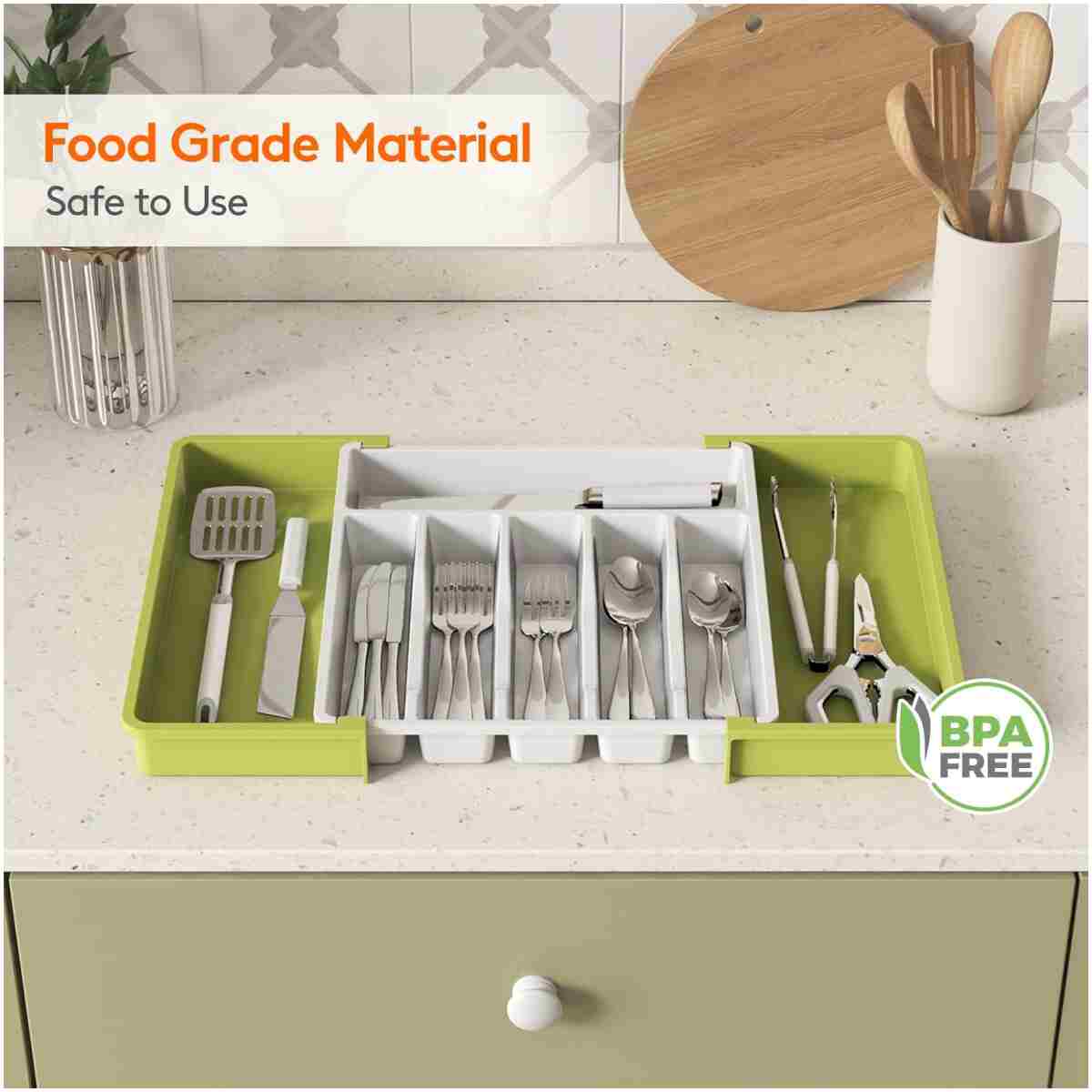Lifewit Silverware Drawer Organizer, Expandable Utensil Tray for Kitchen, BPA Free Flatware and Cutlery Holder, Adjustable Plastic Storage for Spoons Forks Knives, Large,...