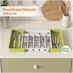 Lifewit Silverware Drawer Organizer, Expandable Utensil Tray for Kitchen, BPA Free Flatware and Cutlery Holder, Adjustable Plastic Storage for Spoons Forks Knives, Large,...