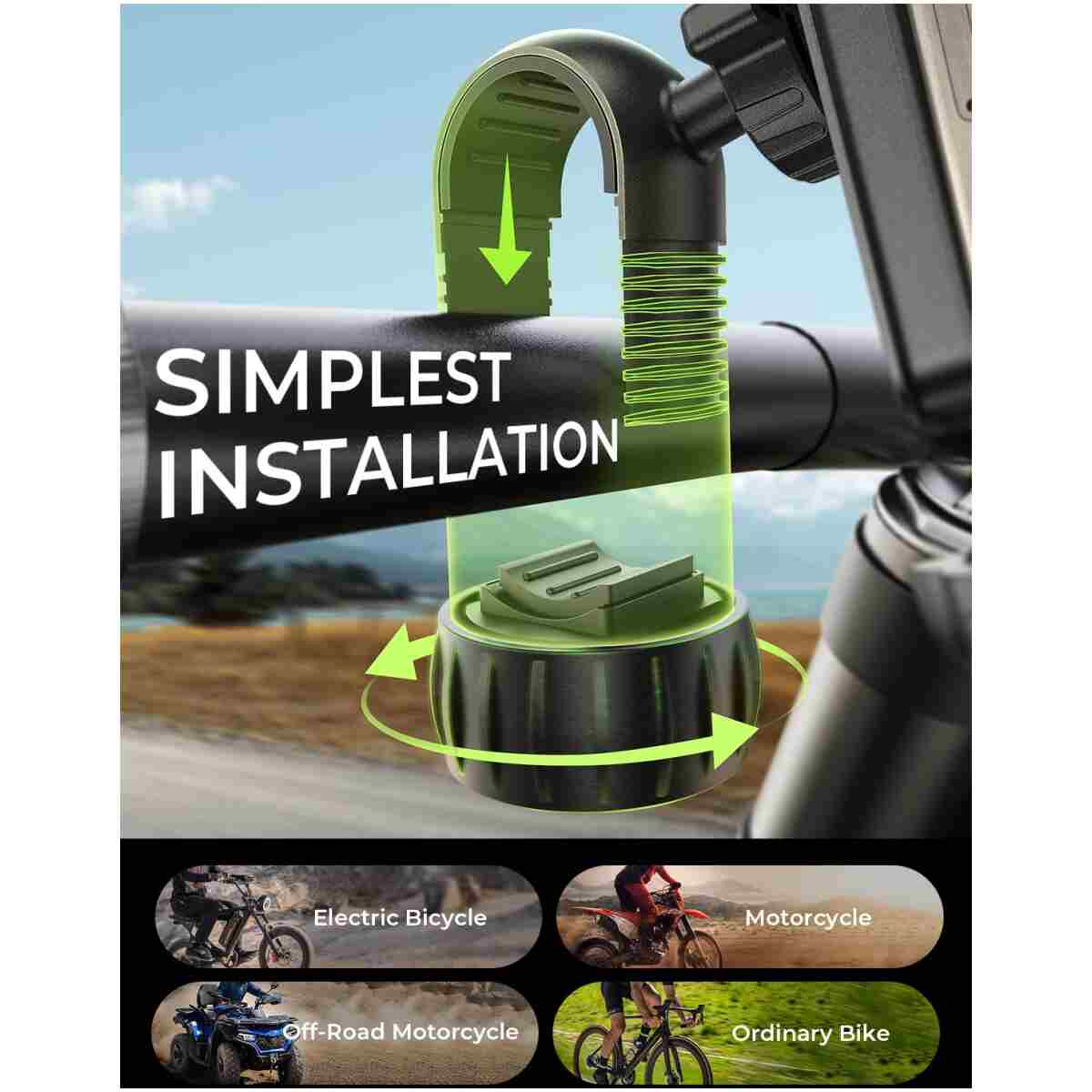 LISEN Bike Phone Holder, [2025 Upgrade] Motorcycle Phone Mount, Bicycle Phone Holder, Handlebar Phone Mount, Dirt Bike Accessories, Bicycle Accessories, for iPhone Samsung...