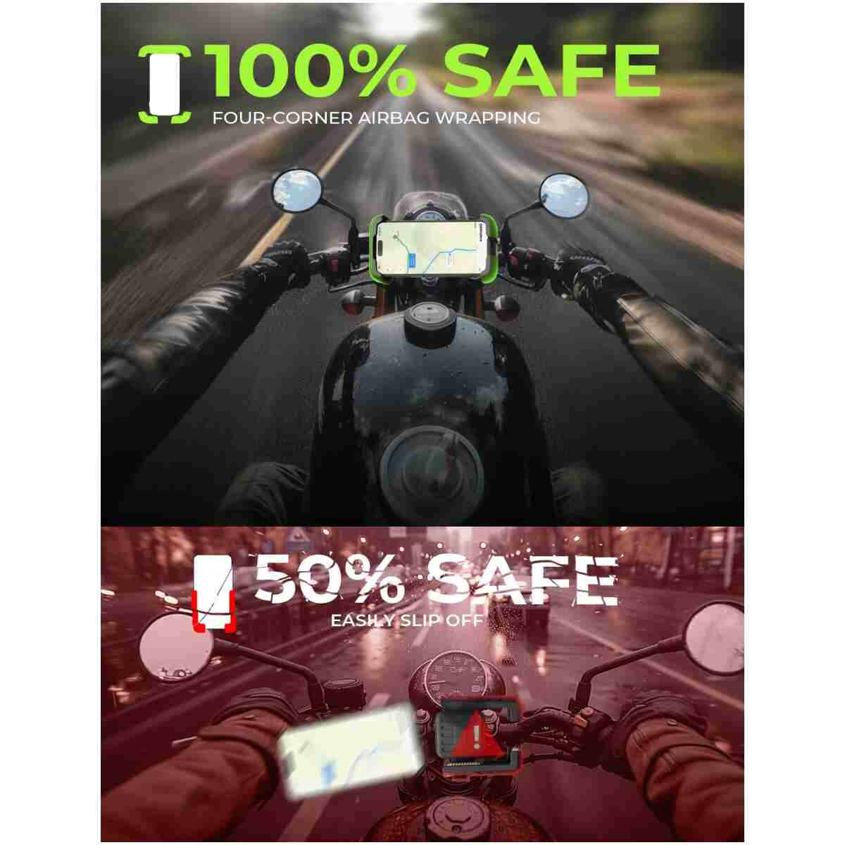 LISEN Bike Phone Holder, [2025 Upgrade] Motorcycle Phone Mount, Bicycle Phone Holder, Handlebar Phone Mount, Dirt Bike Accessories, Bicycle Accessories, for iPhone Samsung...