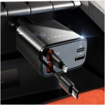 LISEN Retractable Car Charger [69W USB C Car Accessories Adapter ] for iPhone 16 USB C Charger Fast Charging, Travel Essentials Gifts for Women Men, Road Trip Essentials for...