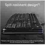 Logitech K120 Wired Keyboard for Windows, Plug and Play, Full-Size, Spill-Resistant, Curved Space Bar, Compatible with PC, Laptop - Black