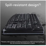 Logitech K120 Wired Keyboard for Windows, Plug and Play, Full-Size, Spill-Resistant, Curved Space Bar, Compatible with PC, Laptop - Black