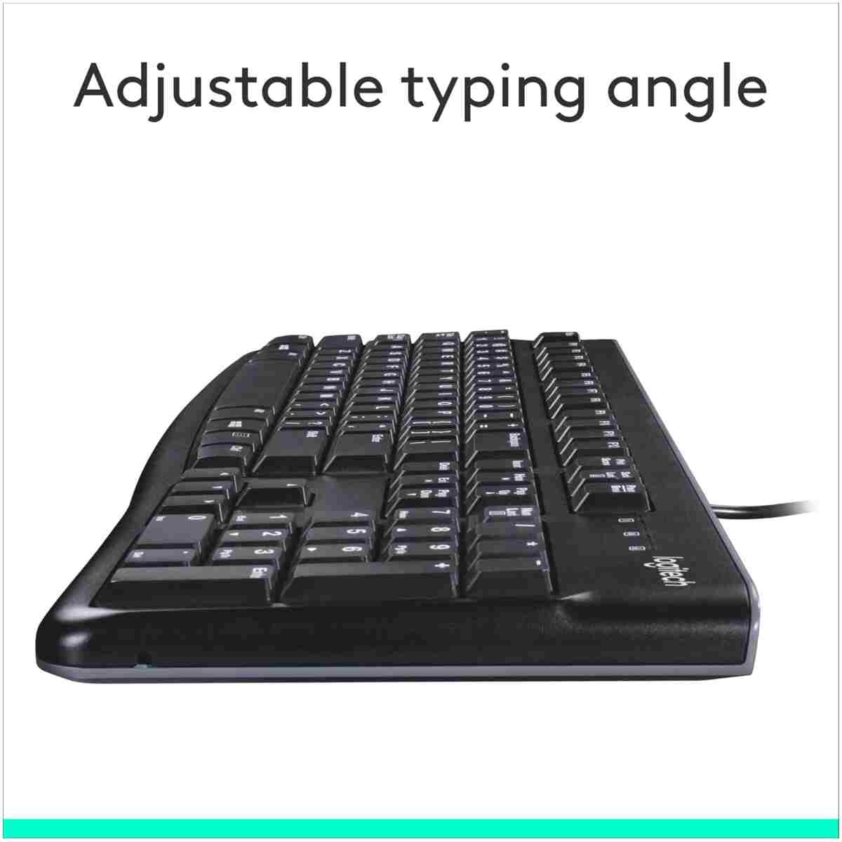 Logitech K120 Wired Keyboard for Windows, Plug and Play, Full-Size, Spill-Resistant, Curved Space Bar, Compatible with PC, Laptop - Black