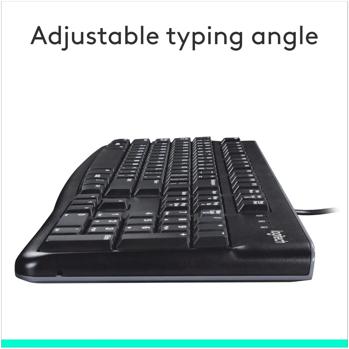 Logitech K120 Wired Keyboard for Windows, Plug and Play, Full-Size, Spill-Resistant, Curved Space Bar, Compatible with PC, Laptop - Black