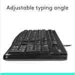 Logitech K120 Wired Keyboard for Windows, Plug and Play, Full-Size, Spill-Resistant, Curved Space Bar, Compatible with PC, Laptop - Black