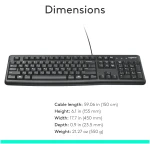 Logitech K120 Wired Keyboard for Windows, Plug and Play, Full-Size, Spill-Resistant, Curved Space Bar, Compatible with PC, Laptop - Black