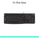 Logitech K120 Wired Keyboard for Windows, Plug and Play, Full-Size, Spill-Resistant, Curved Space Bar, Compatible with PC, Laptop - Black