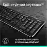 Logitech K270 Wireless Keyboard for Windows, 2.4 GHz Wireless, Full-Size, Number Pad, 8 Multimedia Keys, 2-Year Battery Life, Compatible with PC, Laptop, Black