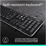 Logitech K270 Wireless Keyboard for Windows, 2.4 GHz Wireless, Full-Size, Number Pad, 8 Multimedia Keys, 2-Year Battery Life, Compatible with PC, Laptop, Black