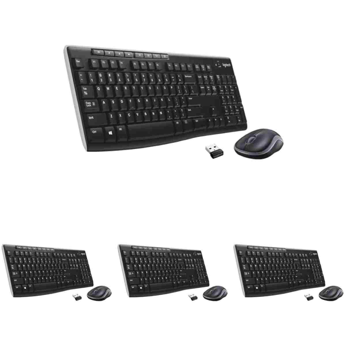 Logitech K270 Wireless Keyboard for Windows, 2.4 GHz Wireless, Full-Size, Number Pad, 8 Multimedia Keys, 2-Year Battery Life, Compatible with PC, Laptop, Black