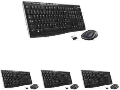 Logitech K270 Wireless Keyboard for Windows, 2.4 GHz Wireless, Full-Size, Number Pad, 8 Multimedia Keys, 2-Year Battery Life, Compatible with PC, Laptop, Black