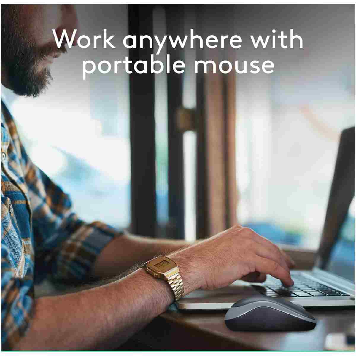 Logitech M185 Wireless Mouse, 2.4GHz with USB Mini Receiver, 12-Month Battery Life, 1000 DPI Optical Tracking, Ambidextrous PC/Mac/Laptop - Swift Grey