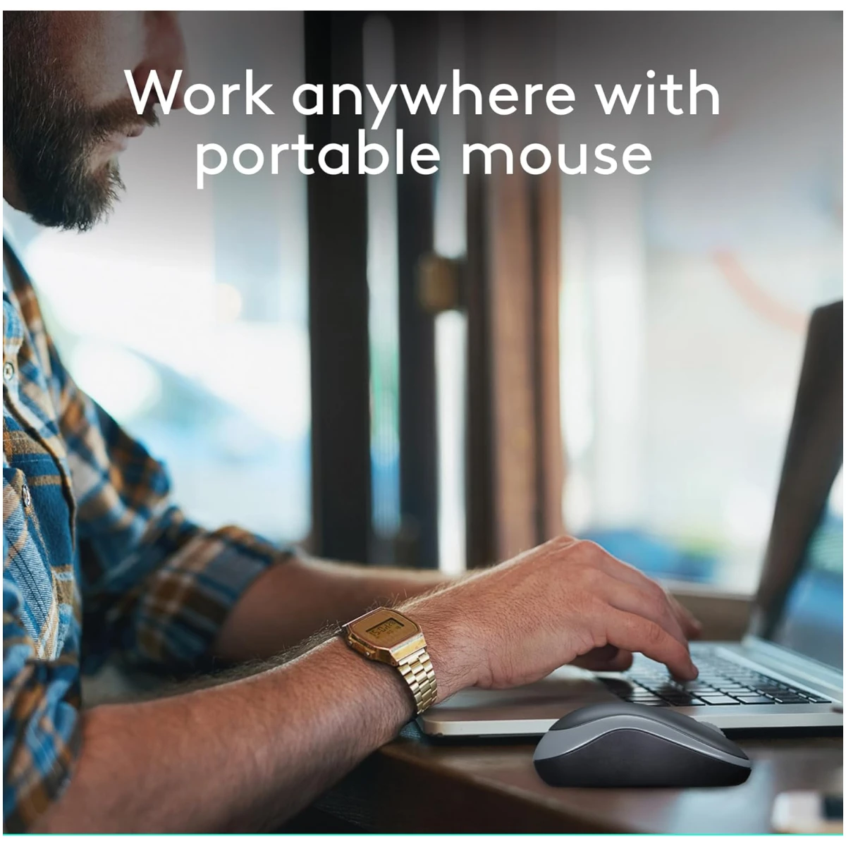 Logitech M185 Wireless Mouse, 2.4GHz with USB Mini Receiver, 12-Month Battery Life, 1000 DPI Optical Tracking, Ambidextrous PC/Mac/Laptop - Swift Grey