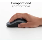 Logitech M185 Wireless Mouse, 2.4GHz with USB Mini Receiver, 12-Month Battery Life, 1000 DPI Optical Tracking, Ambidextrous PC/Mac/Laptop - Swift Grey