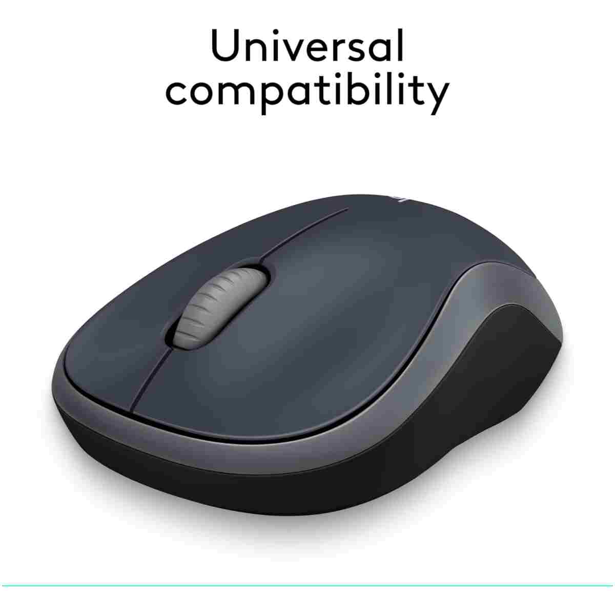 Logitech M185 Wireless Mouse, 2.4GHz with USB Mini Receiver, 12-Month Battery Life, 1000 DPI Optical Tracking, Ambidextrous PC/Mac/Laptop - Swift Grey