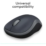Logitech M185 Wireless Mouse, 2.4GHz with USB Mini Receiver, 12-Month Battery Life, 1000 DPI Optical Tracking, Ambidextrous PC/Mac/Laptop - Swift Grey