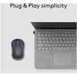 Logitech M185 Wireless Mouse, 2.4GHz with USB Mini Receiver, 12-Month Battery Life, 1000 DPI Optical Tracking, Ambidextrous PC/Mac/Laptop - Swift Grey