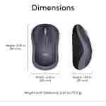 Logitech M185 Wireless Mouse, 2.4GHz with USB Mini Receiver, 12-Month Battery Life, 1000 DPI Optical Tracking, Ambidextrous PC/Mac/Laptop - Swift Grey