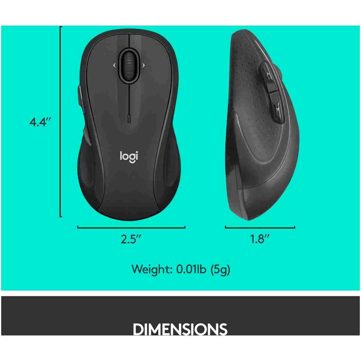 Logitech M510 Wireless Computer Mouse for PC with USB Unifying Receiver - Graphite