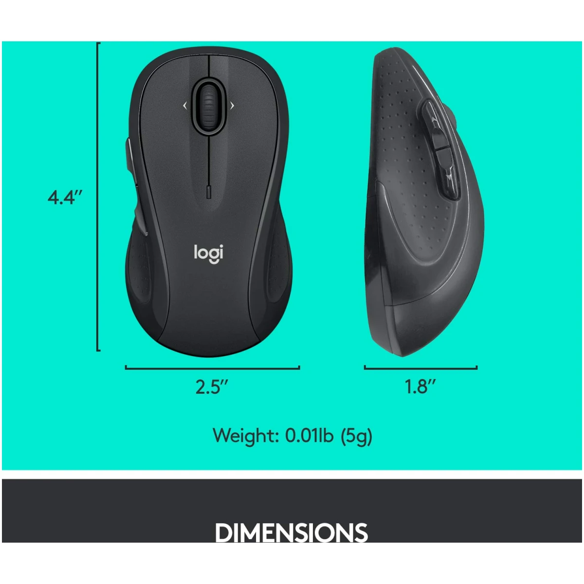 Logitech M510 Wireless Computer Mouse for PC with USB Unifying Receiver - Graphite